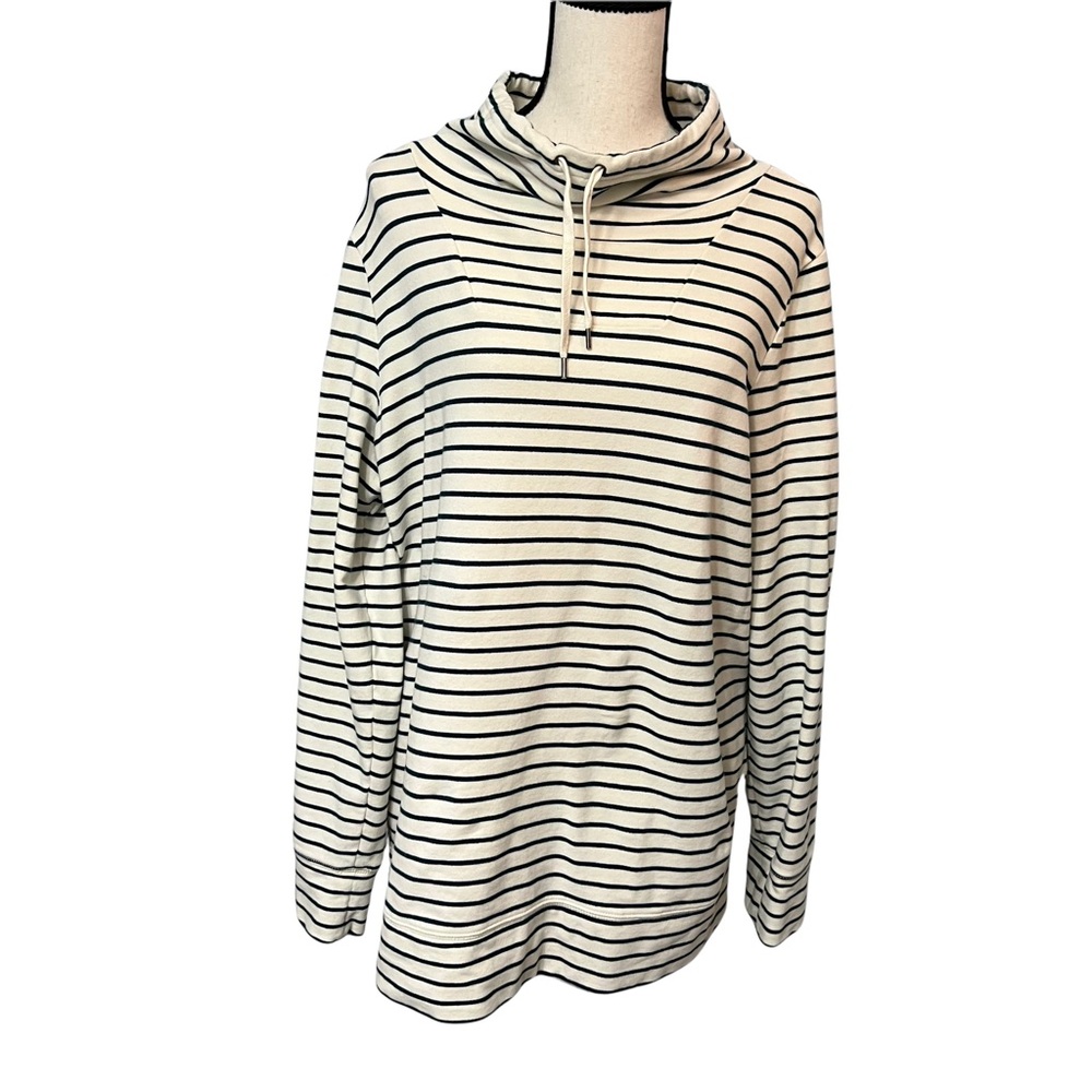L.L. Bean Funnelneck Stripe Pullover